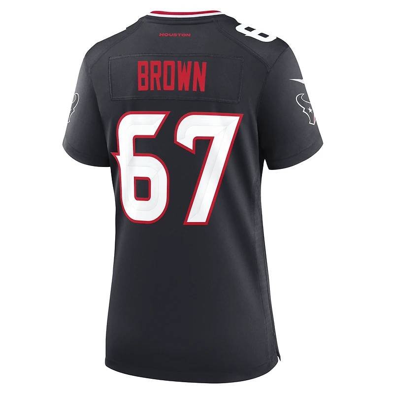 Women's Nike Evan Brown  Navy Houston Texans Team Game Jersey