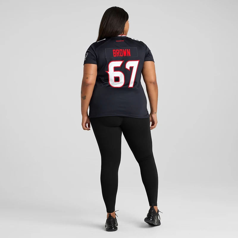 Women's Nike Evan Brown  Navy Houston Texans Team Game Jersey
