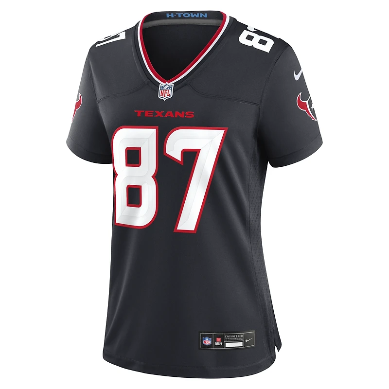 Maillot de match Nike Foster Moreau bleu marine des Houston Texans pour femmes