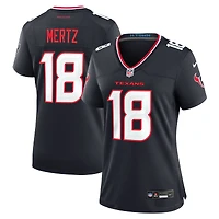 Maillot Nike Graham Mertz bleu marine pour femme des Houston Texans