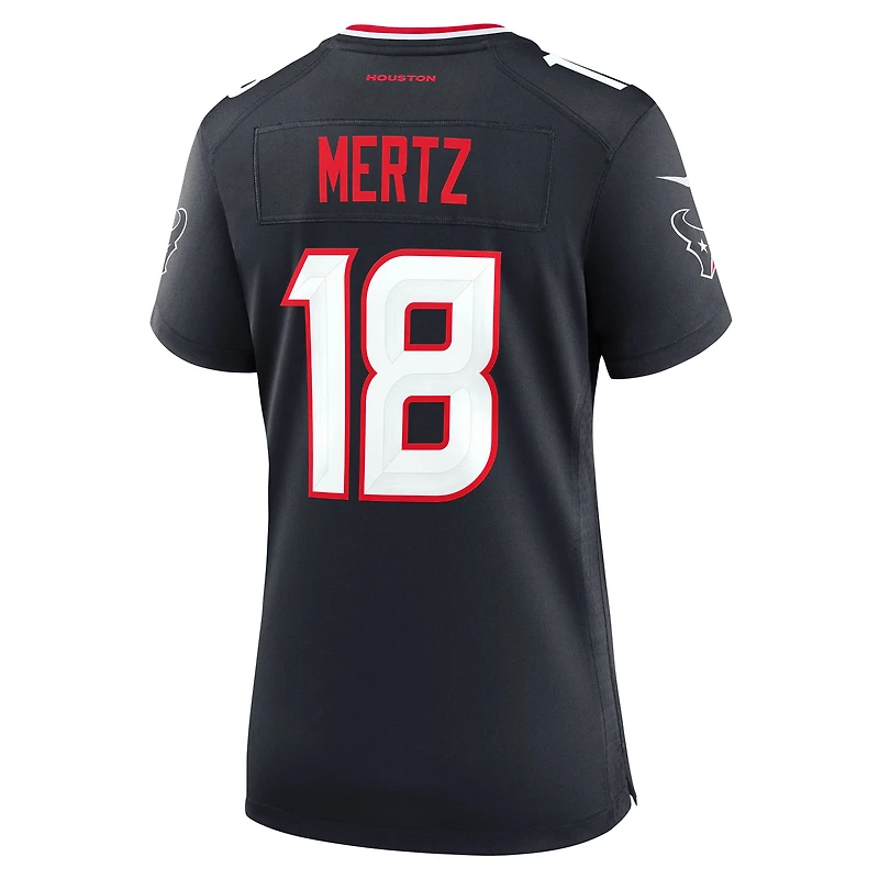 Maillot Nike Graham Mertz bleu marine pour femme des Houston Texans