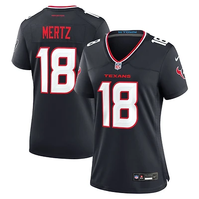 Maillot Nike Graham Mertz bleu marine pour femme des Houston Texans