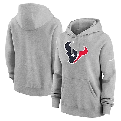 Women's Nike Heather Charcoal Houston Texans Club Fleece Pullover Hoodie