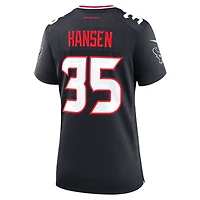 Maillot de match l'équipe Nike des Houston Texans Jake Hansen pour femme, bleu marine