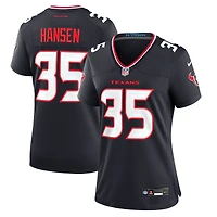 Maillot de match l'équipe Nike des Houston Texans Jake Hansen pour femme, bleu marine