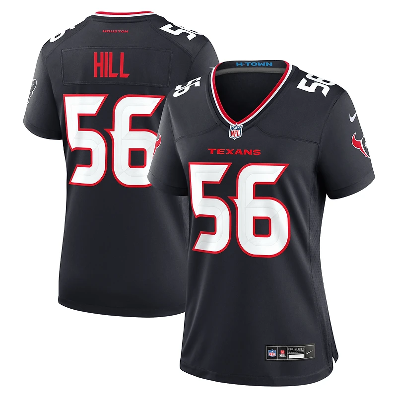 Women's Nike Jamal Hill Navy Houston Texans Team Game Jersey