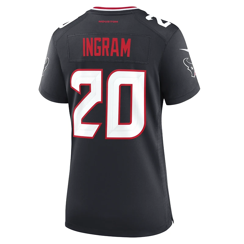 Maillot de match Nike Ja'Marcus Ingram bleu marine des Houston Texans pour femmes