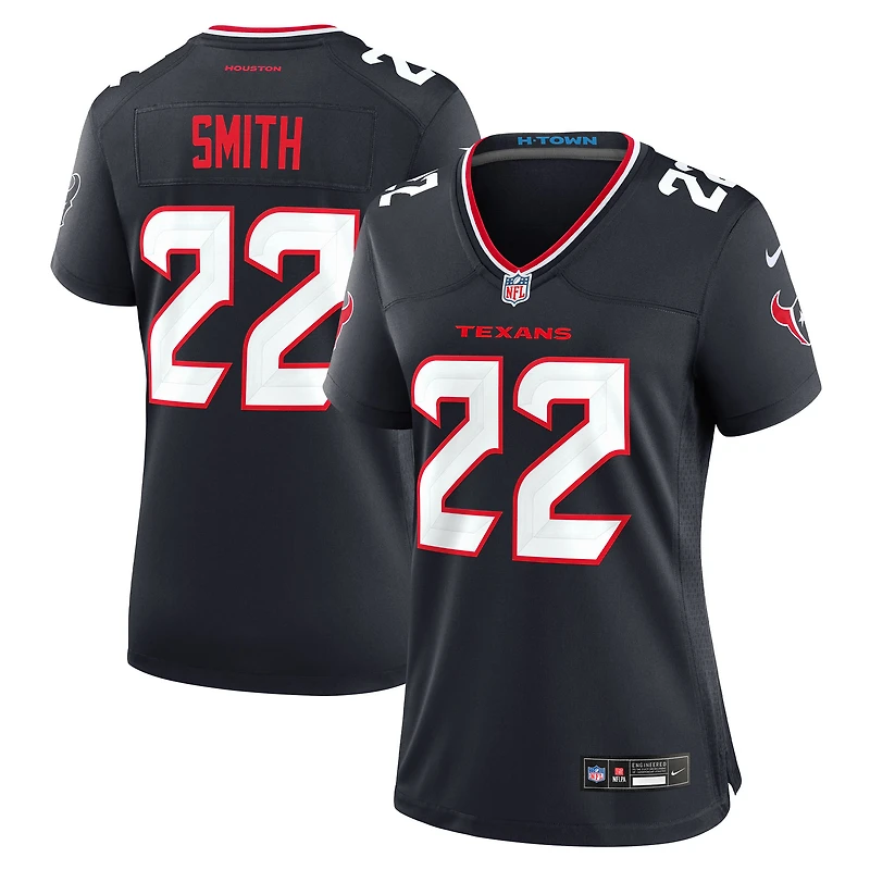 Maillot Nike Jaylin Smith bleu marine pour femme des Houston Texans