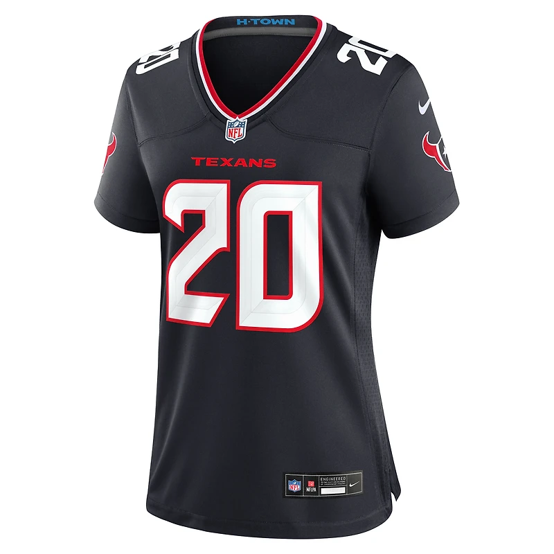 Maillot de match Nike Jimmie Ward bleu marine pour femme des Houston Texans