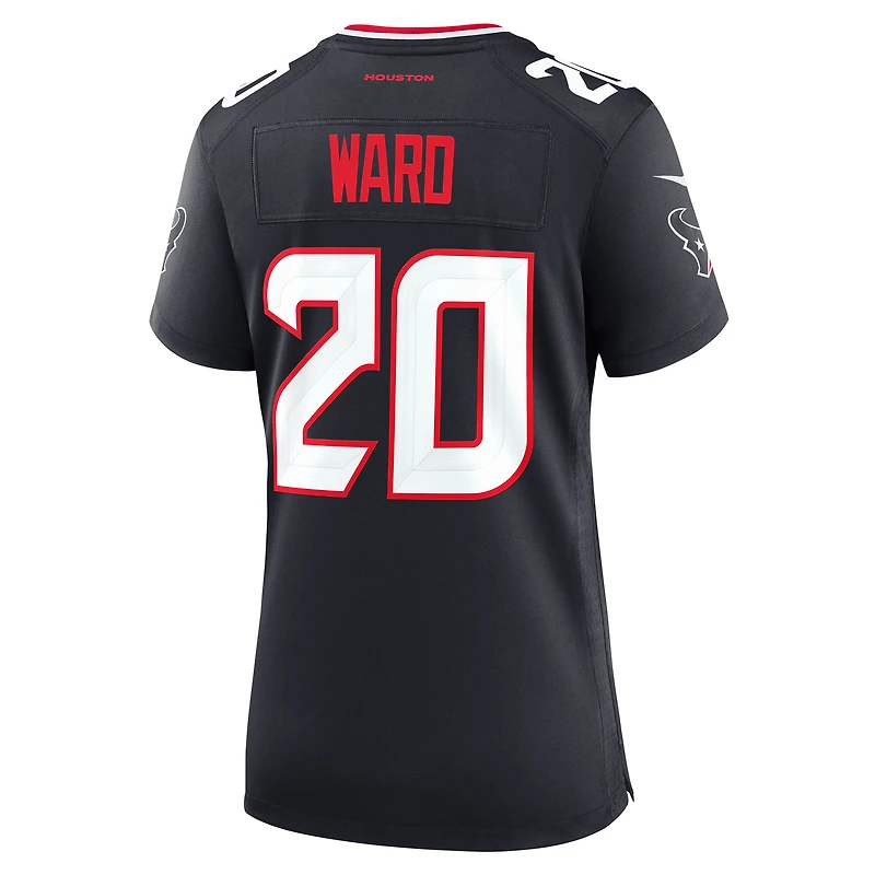 Maillot de match Nike Jimmie Ward bleu marine pour femme des Houston Texans