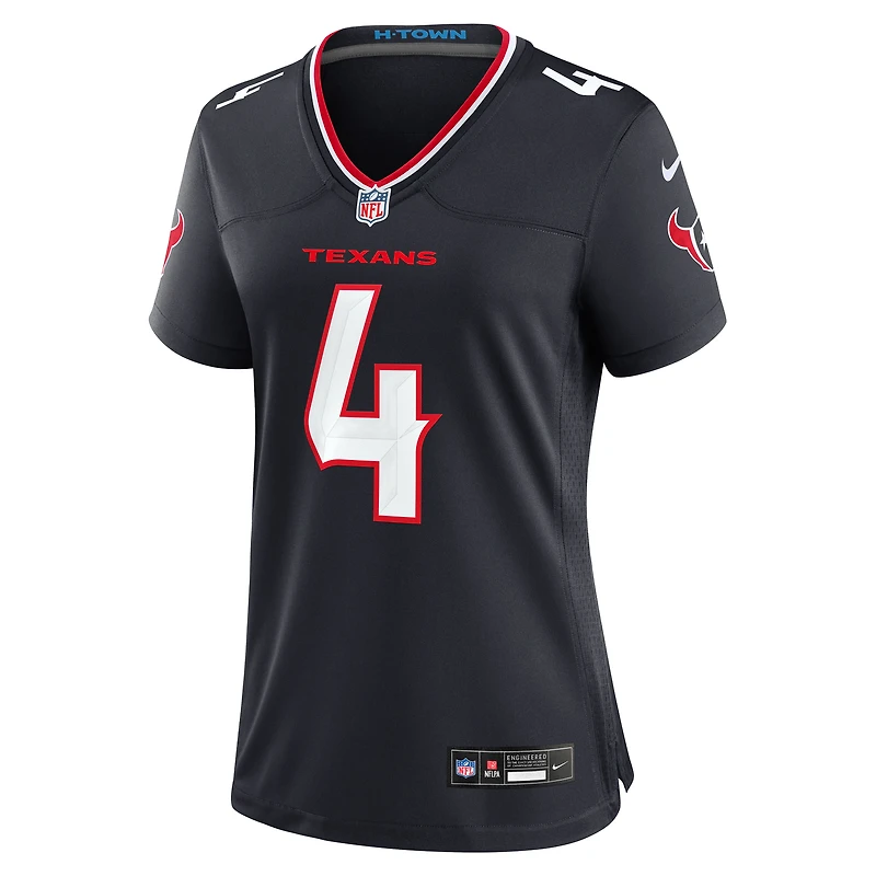 Maillot de match Nike Kamari Lassiter bleu marine pour femme des Houston Texans
