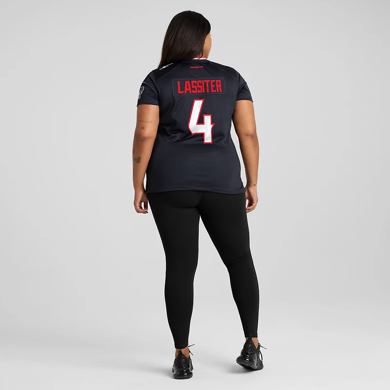 Maillot de match Nike Kamari Lassiter bleu marine pour femme des Houston Texans