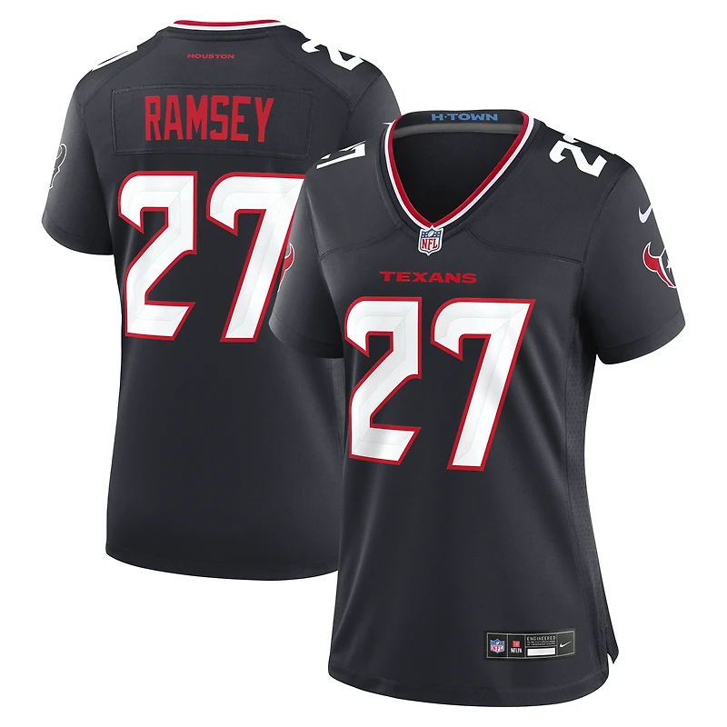 Maillot de match Nike Kamari Ramsey bleu marine des Houston Texans pour femmes