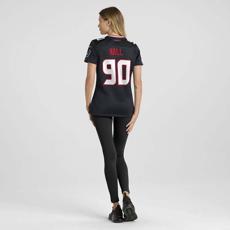 Maillot de match Nike Logan Hall bleu marine des Houston Texans pour femmes