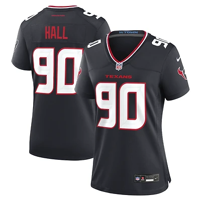 Maillot de match Nike Logan Hall bleu marine des Houston Texans pour femmes
