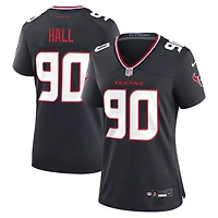 Maillot de match Nike Logan Hall bleu marine des Houston Texans pour femmes