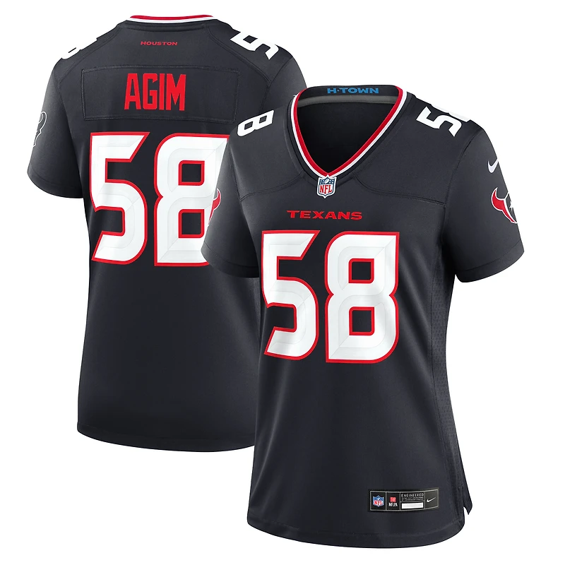 Maillot de match l'équipe des Houston Texans Nike McTelvin Agim pour femme, bleu marine