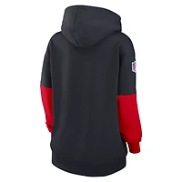 Sweat à capuche en polaire Essential Sideline 2024 de Nike pour femme, bleu marine, Houston Texans