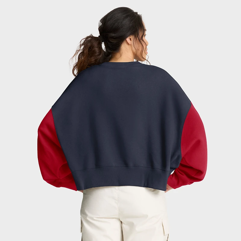 Sweat-shirt oversize à blocs de couleurs Nike bleu marine Houston Texans pour femme