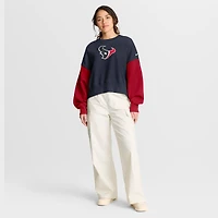 Sweat-shirt oversize à blocs de couleurs Nike bleu marine Houston Texans pour femme
