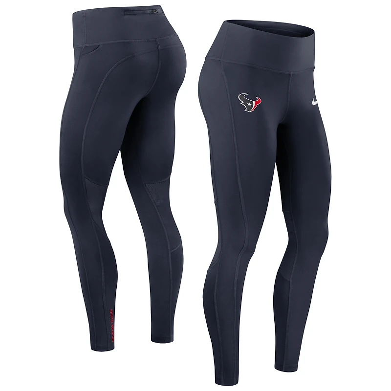 Legging Nike Primetime Epic Fast Dri-FIT bleu marine pour femme des Houston Texans
