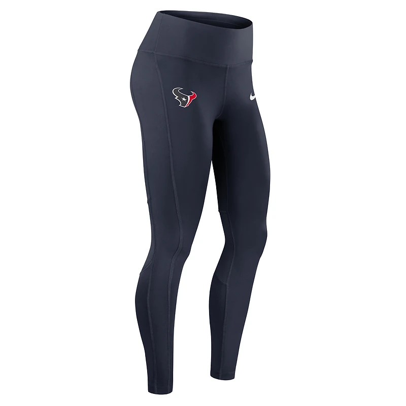 Legging Nike Primetime Epic Fast Dri-FIT bleu marine pour femme des Houston Texans