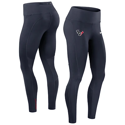 Legging Nike Primetime Epic Fast Dri-FIT bleu marine pour femme des Houston Texans