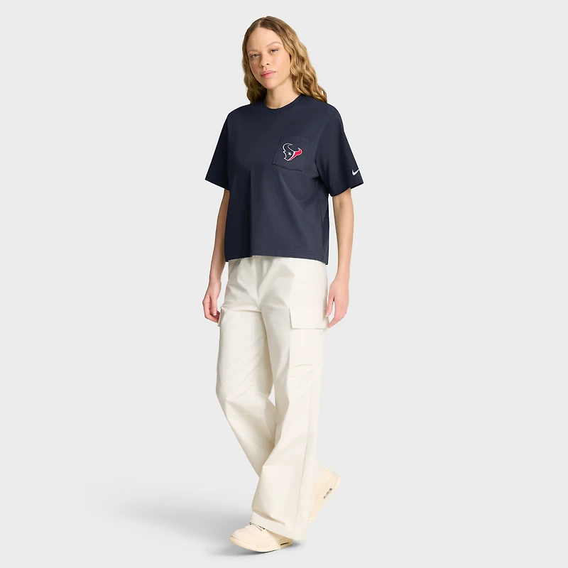 T-shirt Nike bleu marine Houston Texans Rewind pour femme