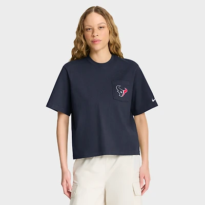 T-shirt Nike bleu marine Houston Texans Rewind pour femme