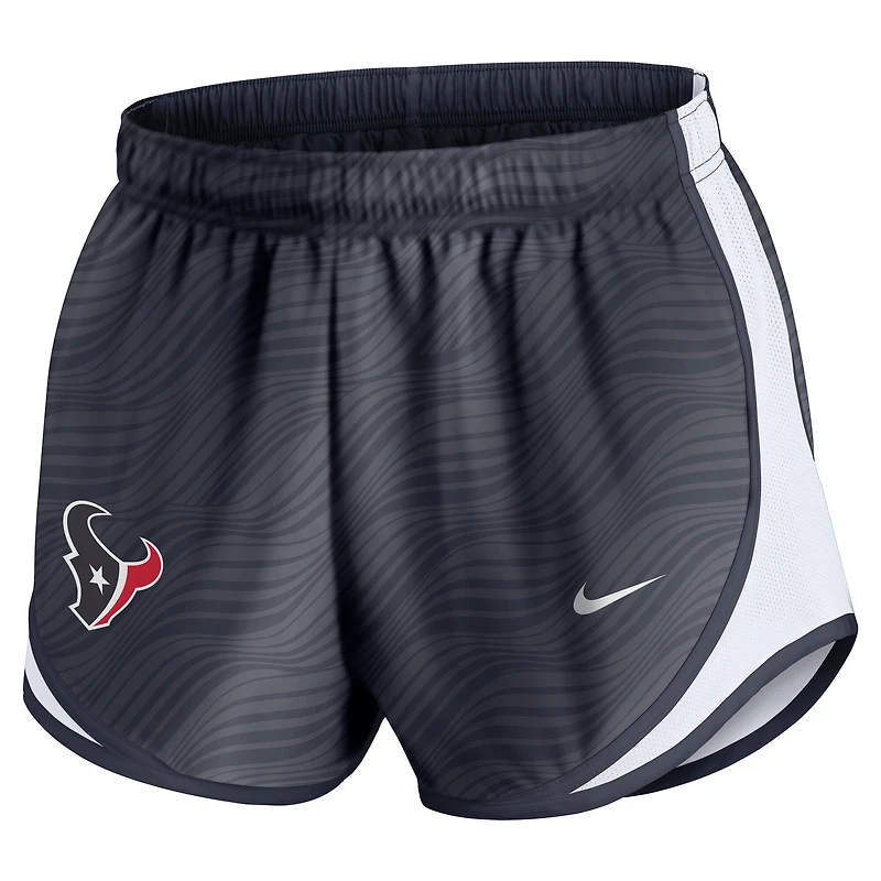 Short Nike Tempo Dri-FIT bleu marine pour femme des Houston Texans