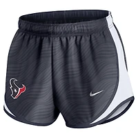 Short Nike Tempo Dri-FIT bleu marine pour femme des Houston Texans