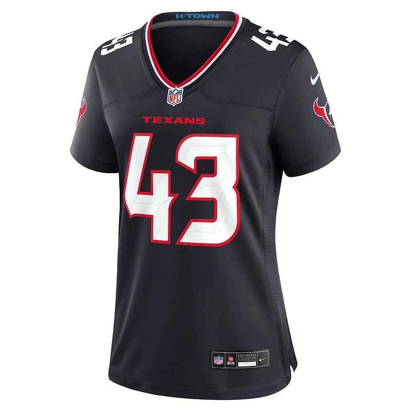 Maillot de match Nike Neville Hewitt bleu marine pour femme des Houston Texans