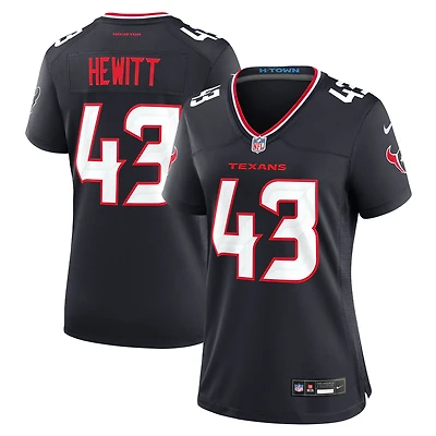 Maillot de match Nike Neville Hewitt bleu marine pour femme des Houston Texans