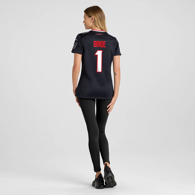Maillot de match des Houston Texans Nike numéro 1 Bride pour femme, bleu marine