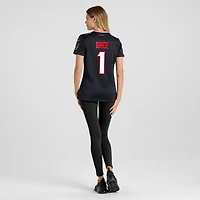 Maillot de match des Houston Texans Nike numéro 1 Bride pour femme, bleu marine