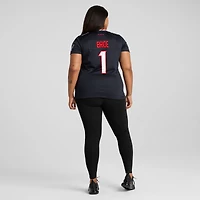 Maillot de match des Houston Texans Nike numéro 1 Bride pour femme, bleu marine