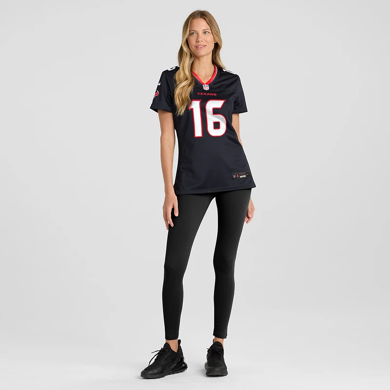 Maillot de match Nike Quintez Cephus bleu marine pour femme des Houston Texans
