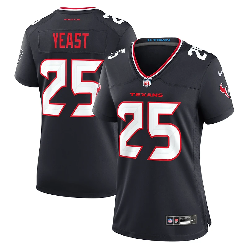 Maillot de match l'équipe Nike Russ Yeast Navy Houston Texans pour femme