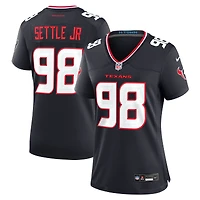 Maillot de match Nike Tim Settle Jr. bleu marine pour femme des Houston Texans