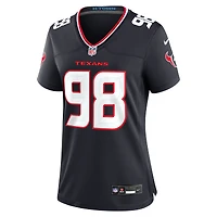 Maillot de match Nike Tim Settle Jr. bleu marine pour femme des Houston Texans