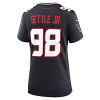 Maillot de match Nike Tim Settle Jr. bleu marine pour femme des Houston Texans
