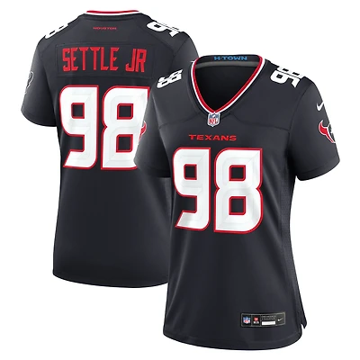 Maillot de match Nike Tim Settle Jr. bleu marine pour femme des Houston Texans
