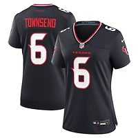 Maillot de match Nike Tommy Townsend bleu marine des Houston Texans pour femme