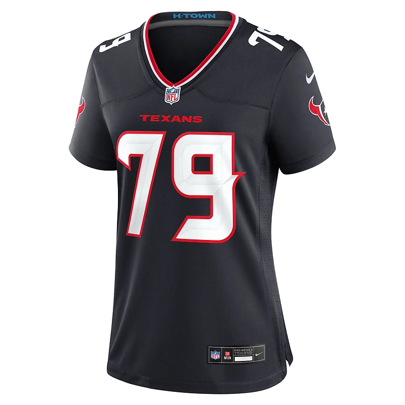 Maillot de match Nike Tremayne Anchrum Jr. bleu marine pour femme des Houston Texans