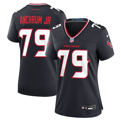 Maillot de match Nike Tremayne Anchrum Jr. bleu marine pour femme des Houston Texans