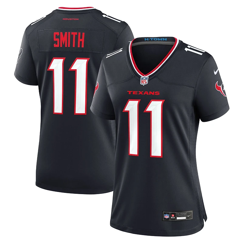 Maillot Nike Tremon Smith bleu marine pour femme des Houston Texans