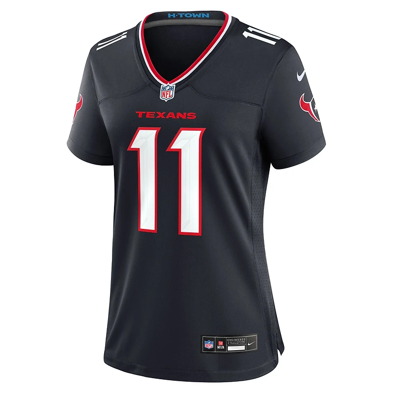 Maillot Nike Tremon Smith bleu marine pour femme des Houston Texans