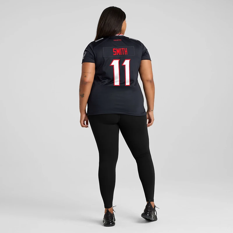 Maillot Nike Tremon Smith bleu marine pour femme des Houston Texans