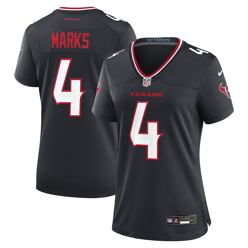 Women's Nike Woody Marks  Navy Houston Texans Team Game Jersey