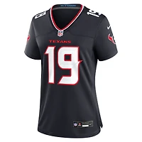 Maillot de match Nike Xavier Hutchinson bleu marine pour femme des Houston Texans